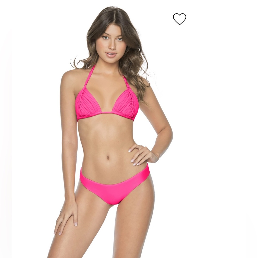 PilyQ hot pink Isla bikini top